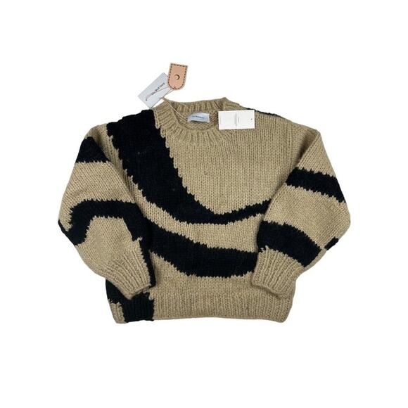 The Wolf Gang Palermo Chunky Knit Sweater in Black Wave - Picture 1 of 6